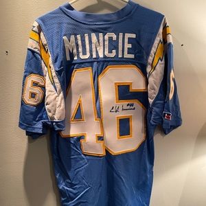 LA Chargers jersey signed by legendary Chuck Muncie!